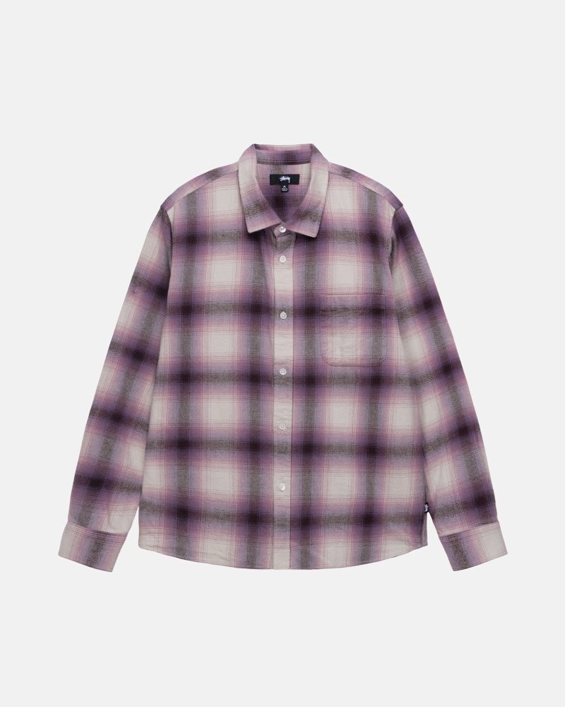 Chemise Stussy Bay Plaid Berry | WHJ-3929394