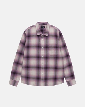 Chemise Stussy Bay Plaid Berry | WHJ-3929394