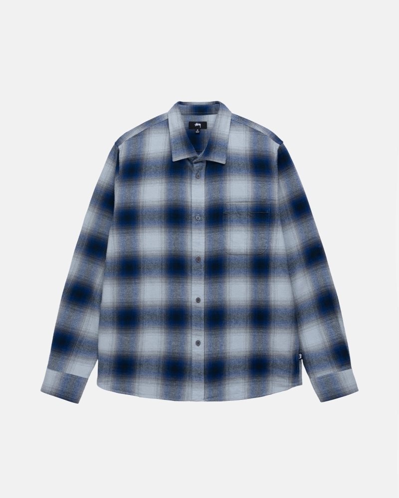 Chemise Stussy Bay Plaid Bleu Marine | KID-1385569