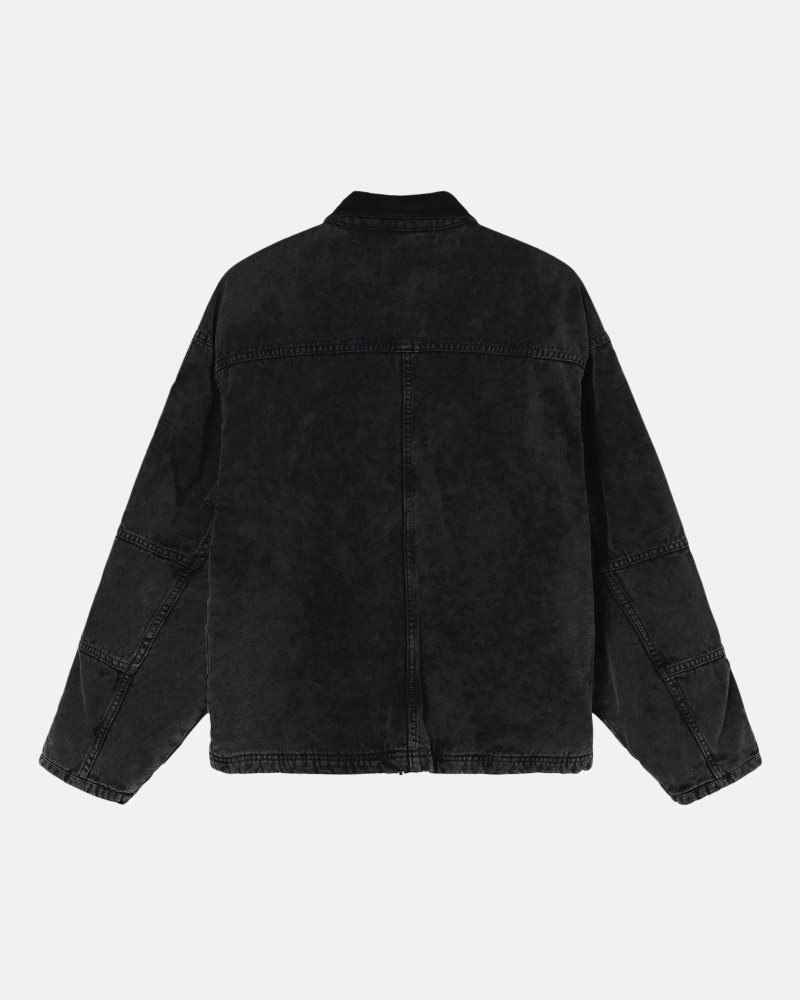 Veste Stussy Shop Washed Tela Noir | CSX-3404562