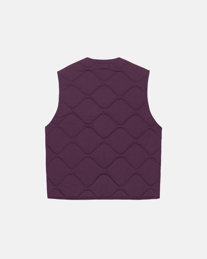 Gilet Stussy Recycled Nylon Liner Plum | SKZ-9405687