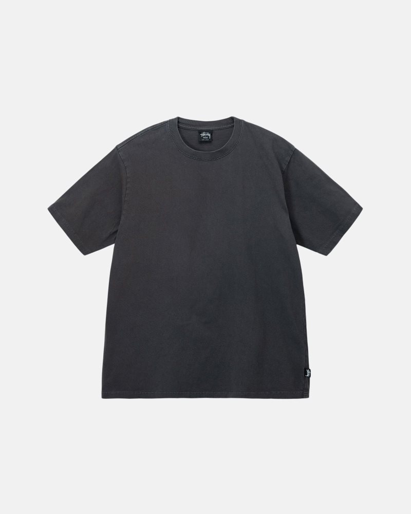 T Shirts Stussy Pigment Dyed Crew Noir | TBO-3766635