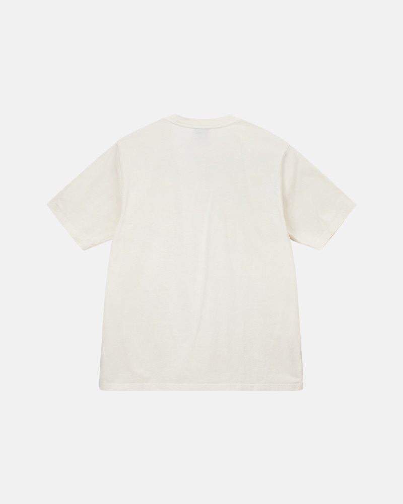 T Shirts Stussy Pigment Dyed Crew Natural | ZNQ-6003732