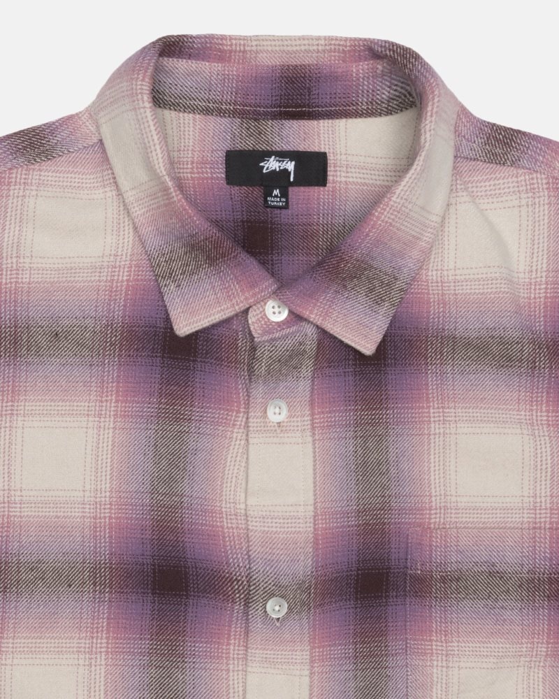 Chemise Stussy Bay Plaid Berry | WHJ-3929394