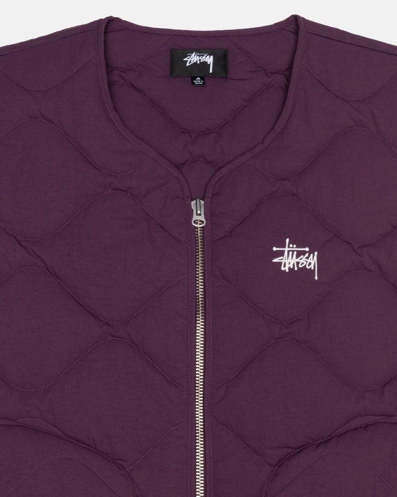 Gilet Stussy Recycled Nylon Liner Plum | SKZ-9405687