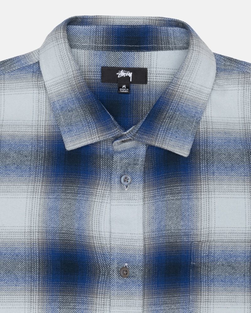 Chemise Stussy Bay Plaid Bleu Marine | KID-1385569