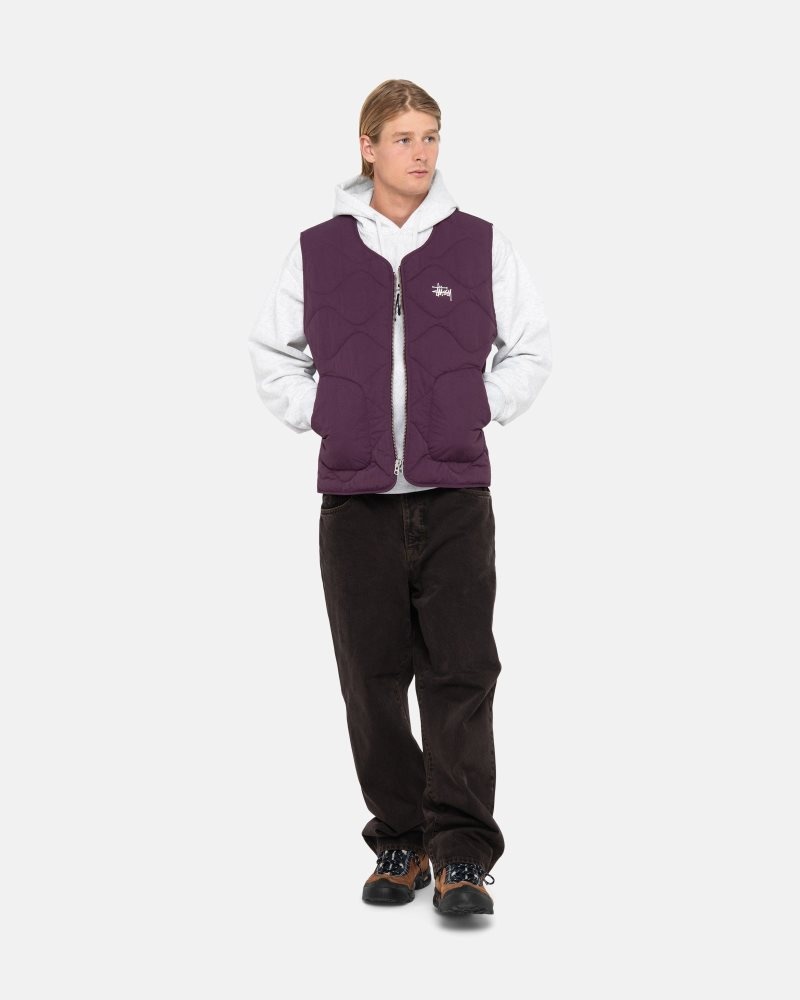 Gilet Stussy Recycled Nylon Liner Plum | SKZ-9405687