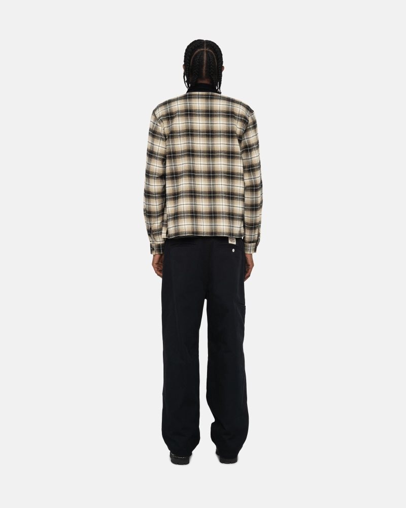 Chemise Stussy Frank Plaid Zip Taupe | LCR-5541264