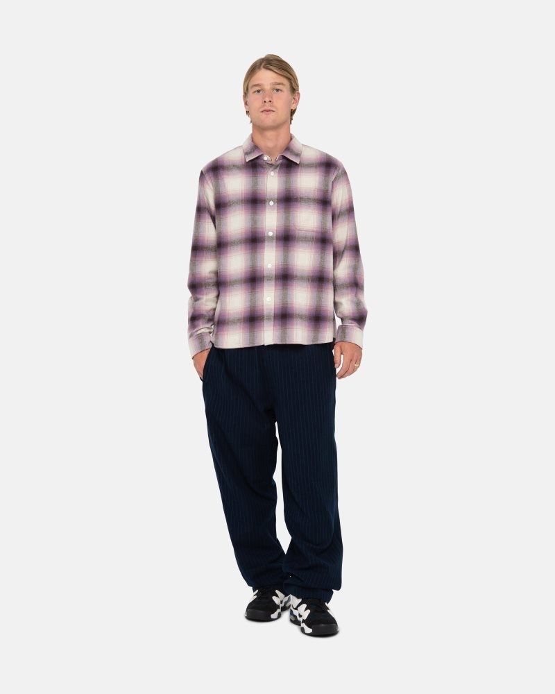 Chemise Stussy Bay Plaid Berry | WHJ-3929394