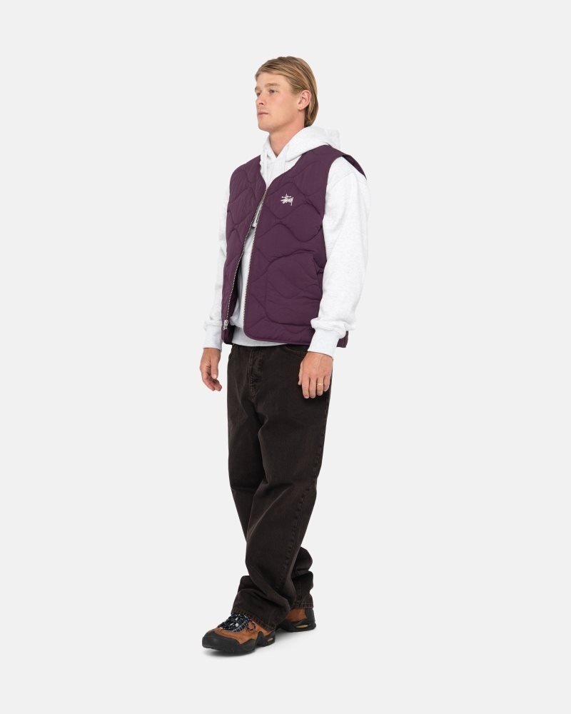 Gilet Stussy Recycled Nylon Liner Plum | SKZ-9405687