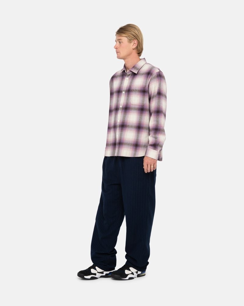 Chemise Stussy Bay Plaid Berry | WHJ-3929394