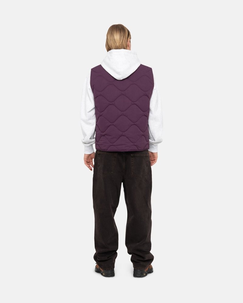 Gilet Stussy Recycled Nylon Liner Plum | SKZ-9405687