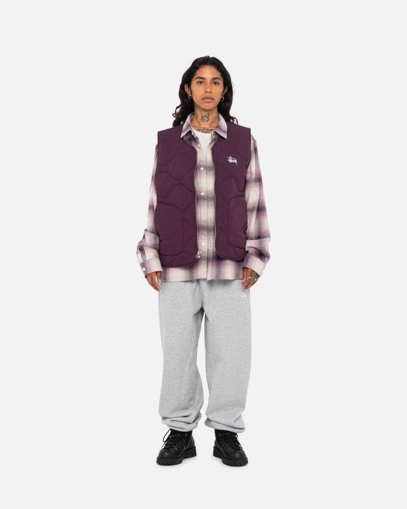 Gilet Stussy Recycled Nylon Liner Plum | SKZ-9405687