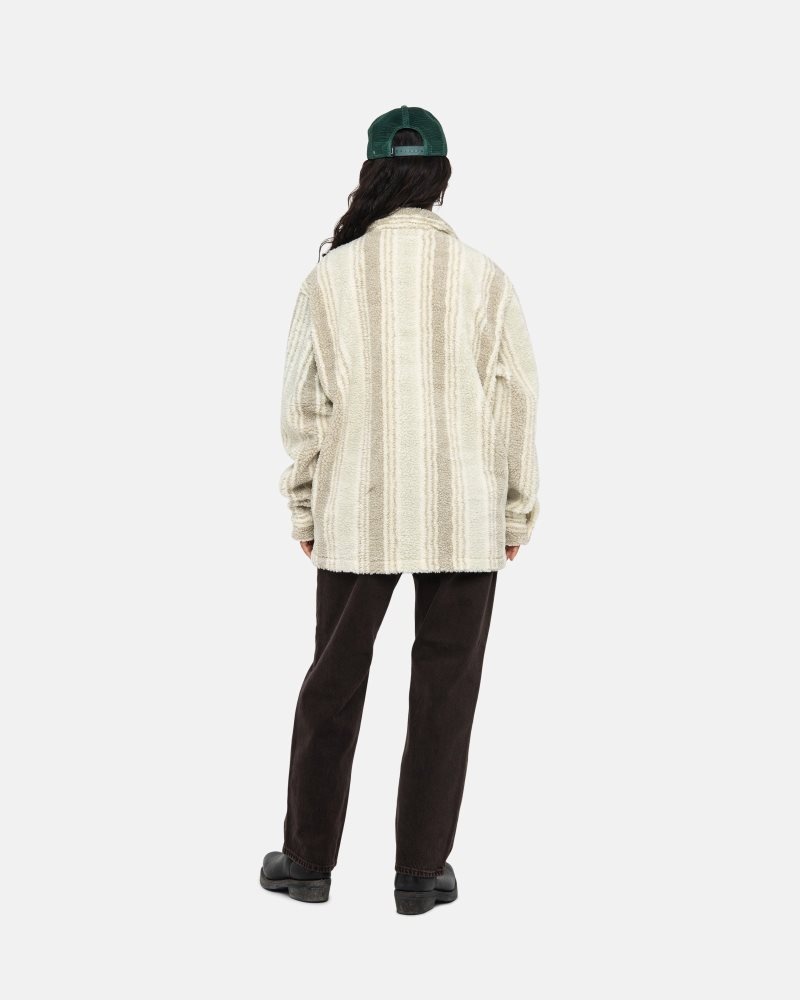 Chemise Stussy Rayé Sherpa Natural | JAF-7864988