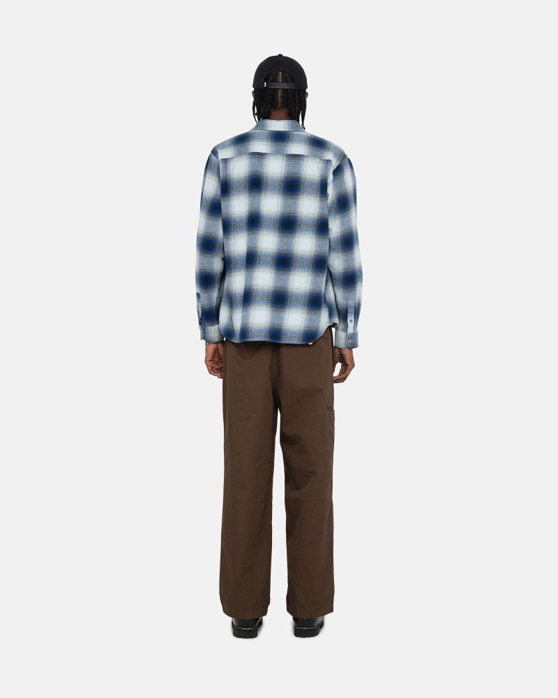 Chemise Stussy Bay Plaid Bleu Marine | KID-1385569