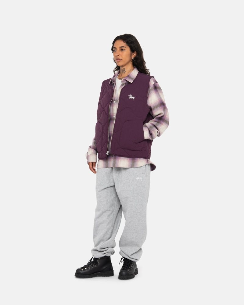 Gilet Stussy Recycled Nylon Liner Plum | SKZ-9405687