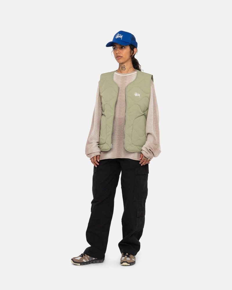 Gilet Stussy Recycled Nylon Liner Coyote | TPW-1389666