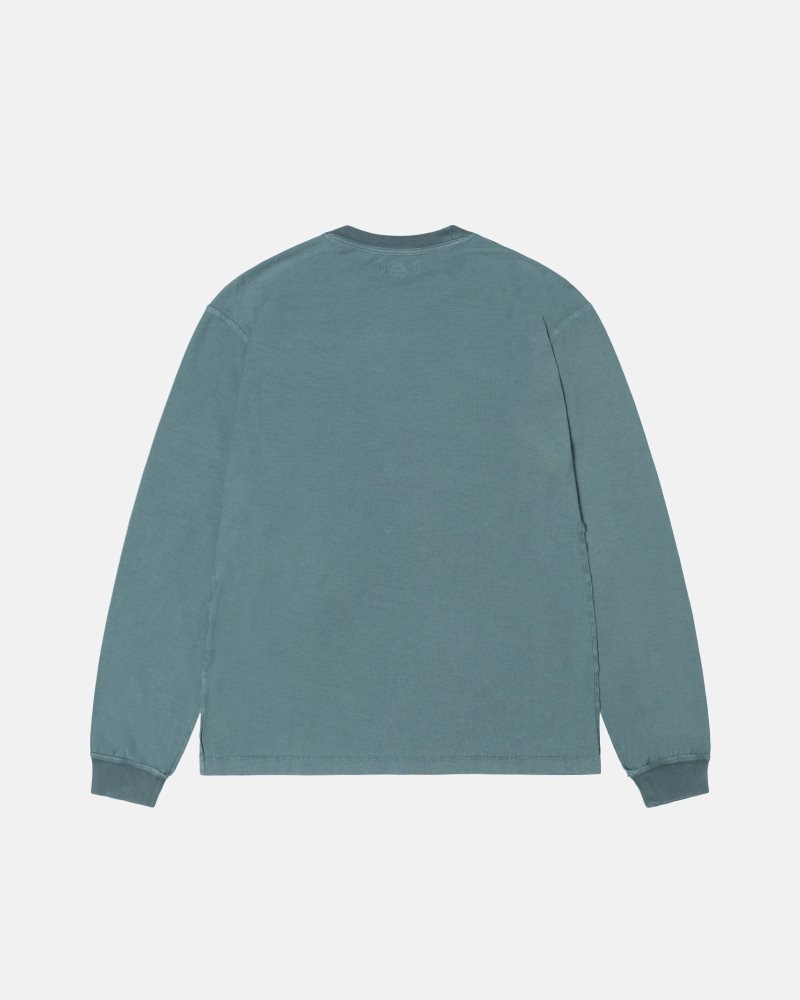 T Shirts Stussy Lazy Ls Teal | PBD-4481561