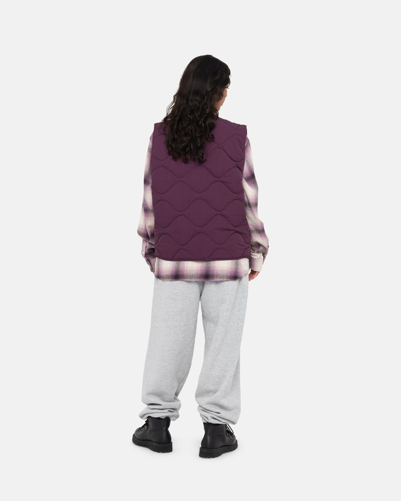 Gilet Stussy Recycled Nylon Liner Plum | SKZ-9405687