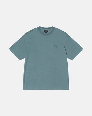 T Shirts Stussy Lazy Teal | JAO-9882794