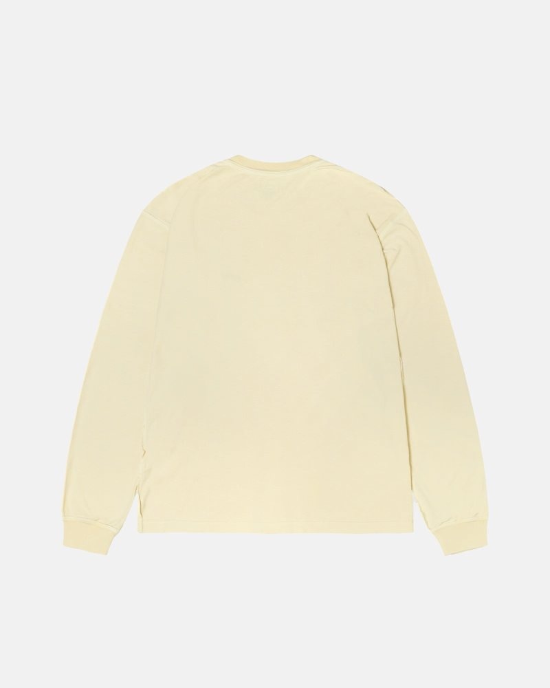 T Shirts Stussy Lazy Ls Jaune | MLI-8249846