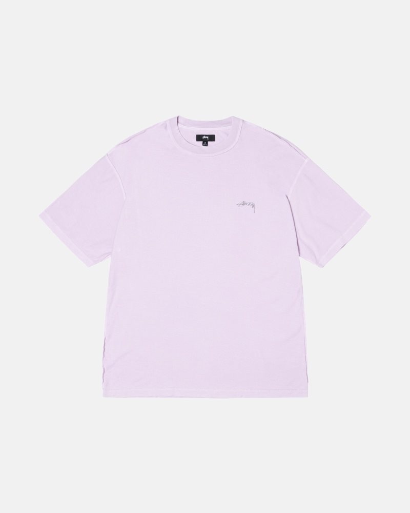 T Shirts Stussy Lazy Lilac | CLH-5462174