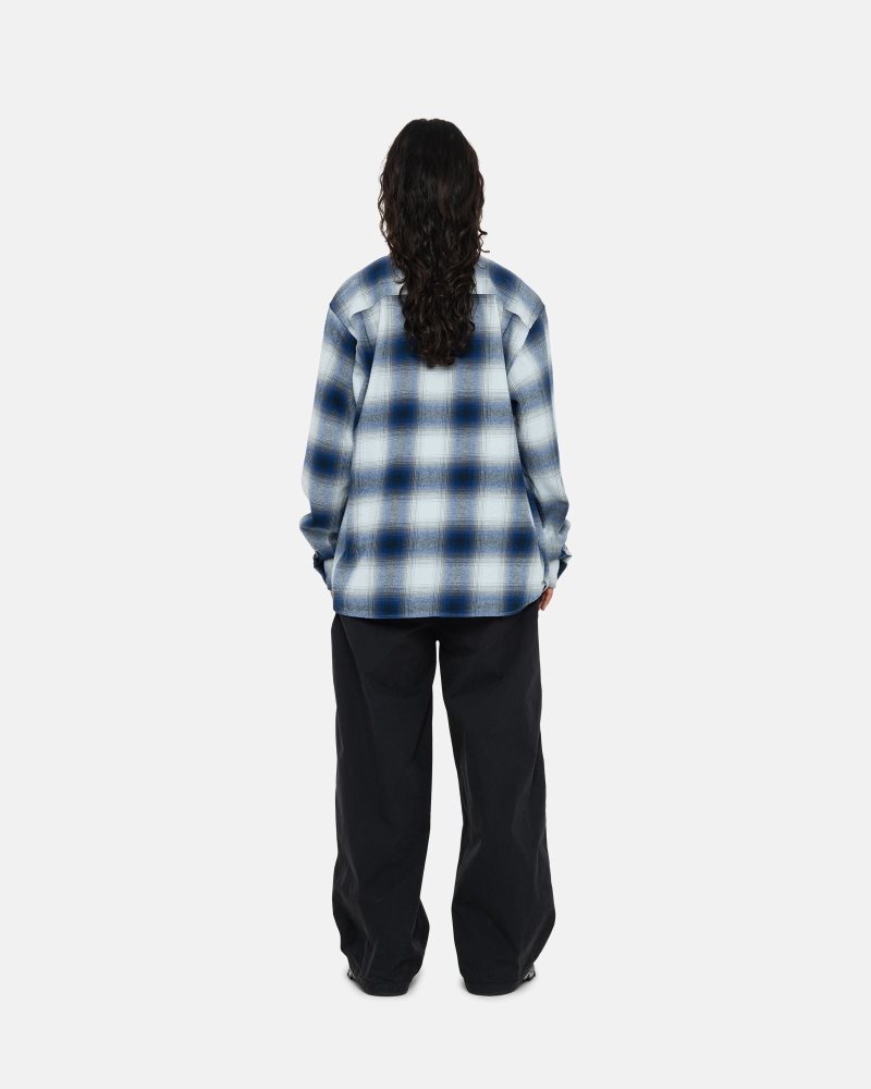 Chemise Stussy Bay Plaid Bleu Marine | KID-1385569