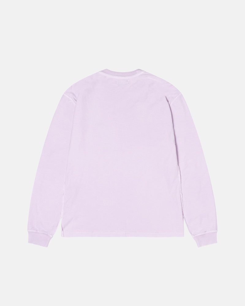 T Shirts Stussy Lazy Ls Lilac | OOL-3114446