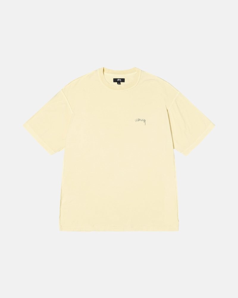 T Shirts Stussy Lazy Jaune | QXP-6992429