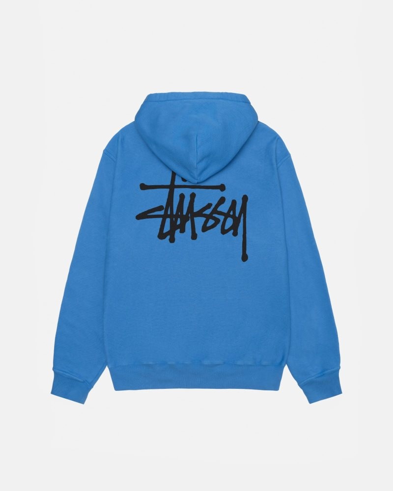 Sweat a Capuche Stussy Basic Stüssy Pigment Dyed Bleu | YSO-5653119