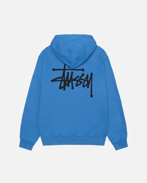 Sweat a Capuche Stussy Basic Stüssy Pigment Dyed Bleu | YSO-5653119