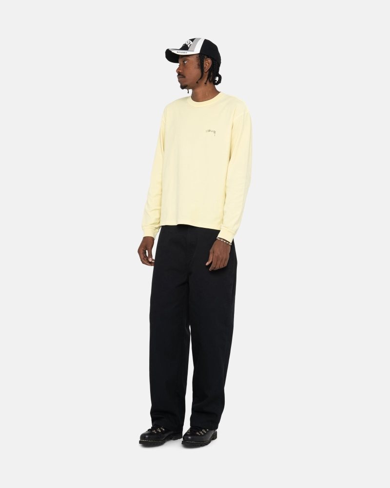 T Shirts Stussy Lazy Ls Jaune | MLI-8249846