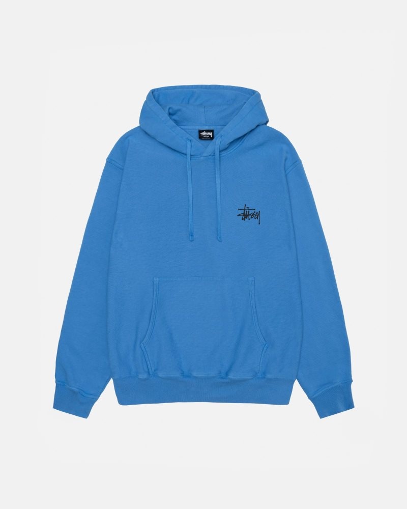 Sweat a Capuche Stussy Basic Stüssy Pigment Dyed Bleu | YSO-5653119