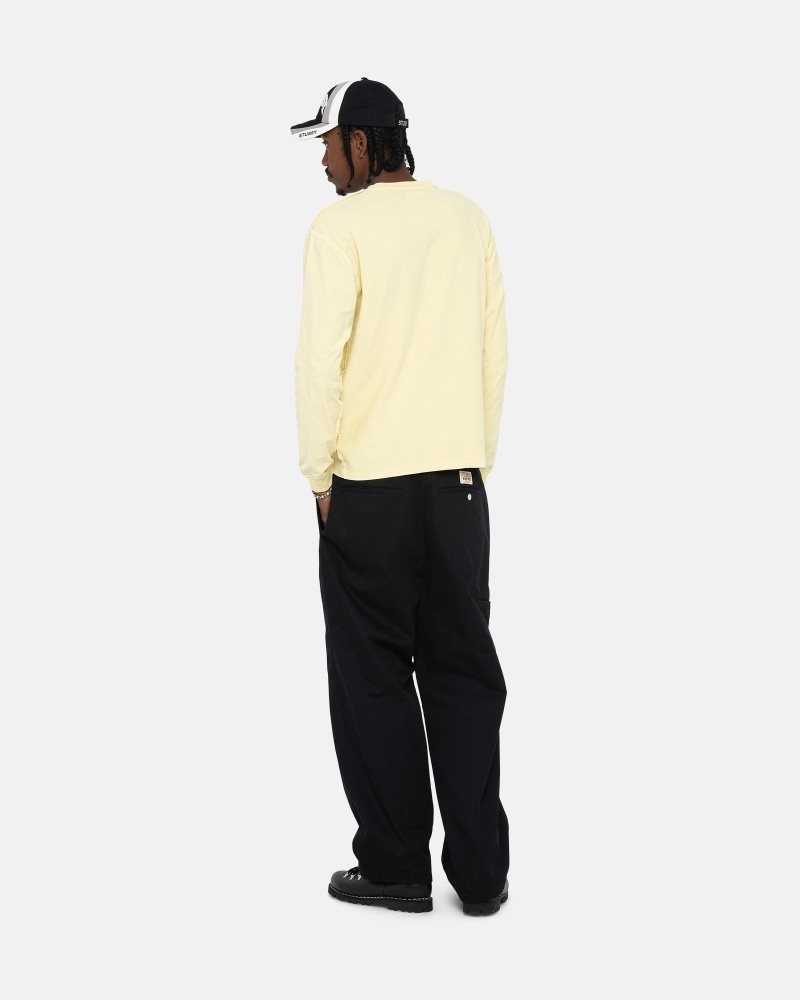 T Shirts Stussy Lazy Ls Jaune | MLI-8249846