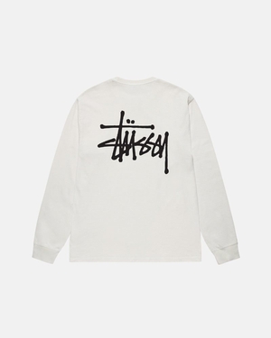 T Shirts Stussy Basic Stüssy Ls Pigment Dyed Natural | FRZ-0190013