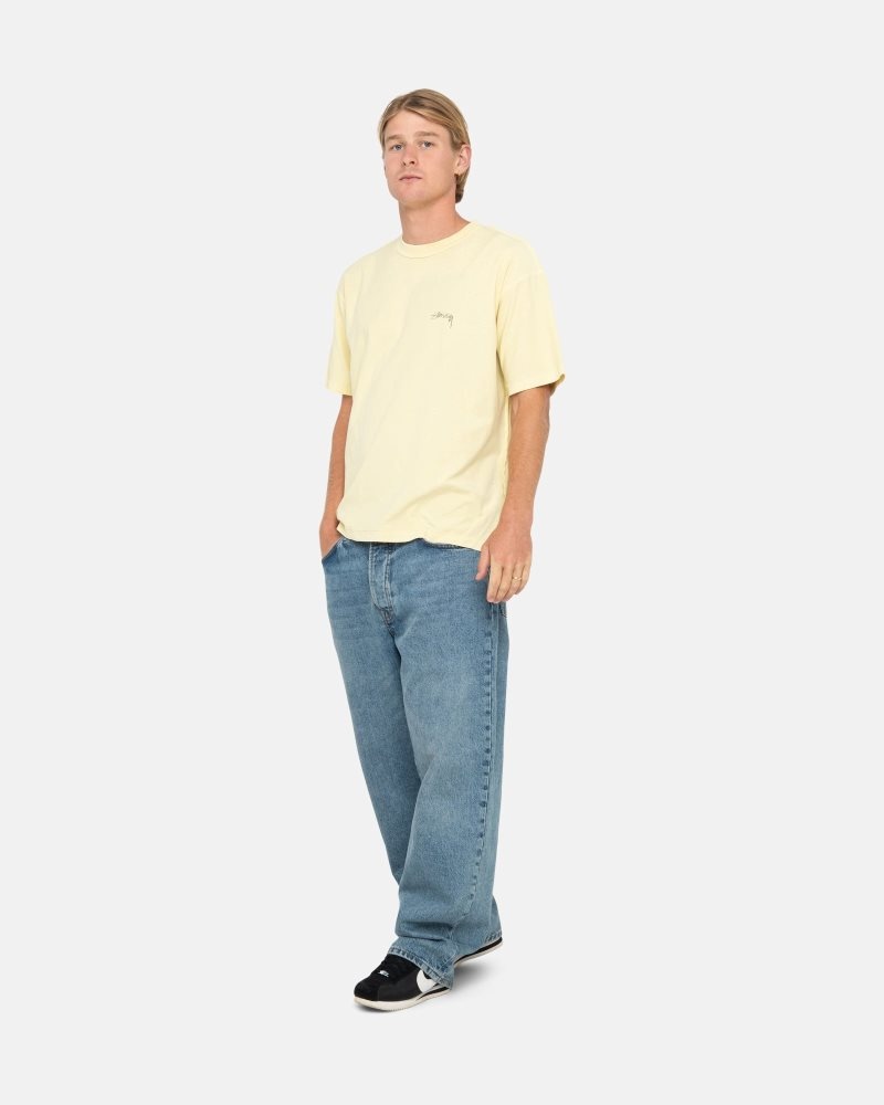 T Shirts Stussy Lazy Jaune | QXP-6992429