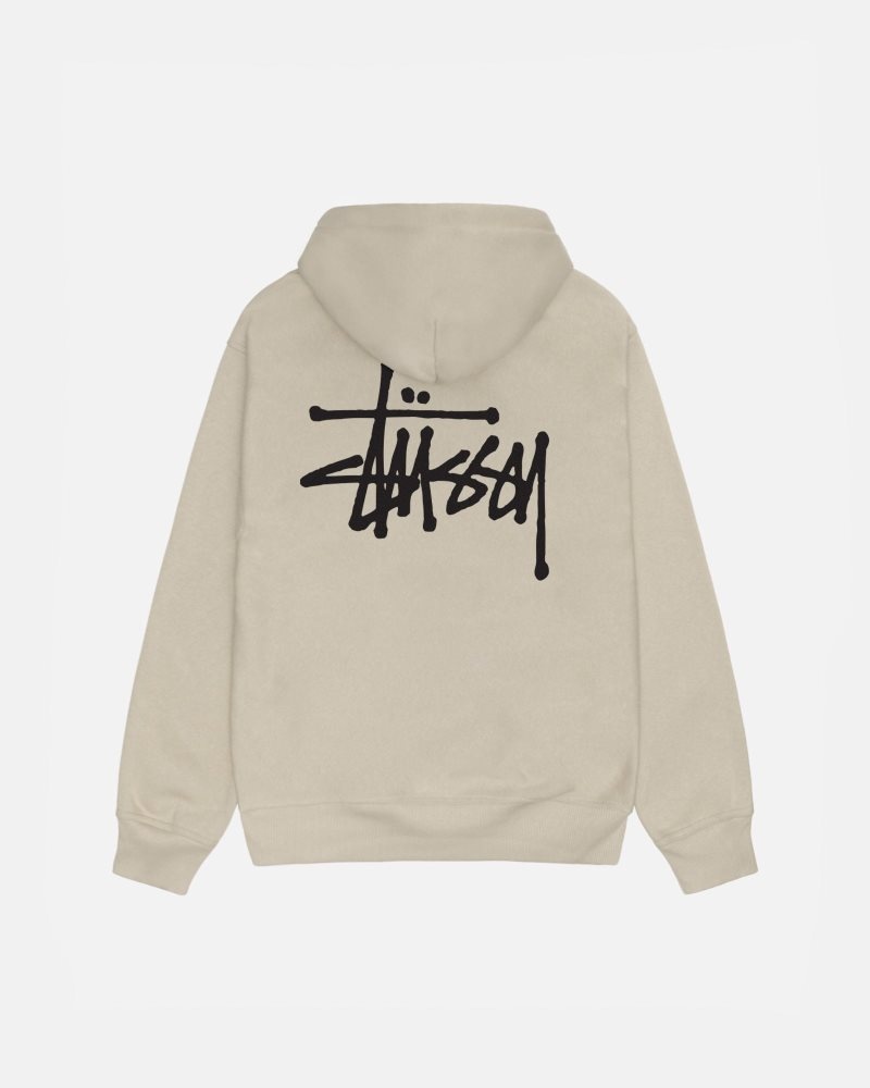 Sweat a Capuche Stussy Basic Stüssy Kaki | PJG-1415855