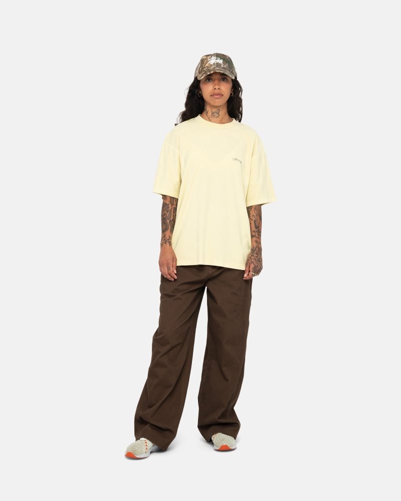 T Shirts Stussy Lazy Jaune | QXP-6992429