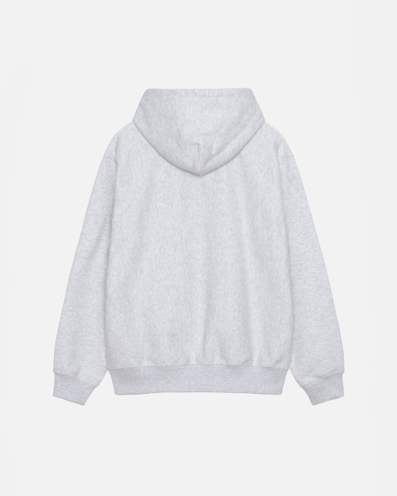 Sweat a Capuche Stussy Stock Logo Applique Ash Heather | MKO-0168239