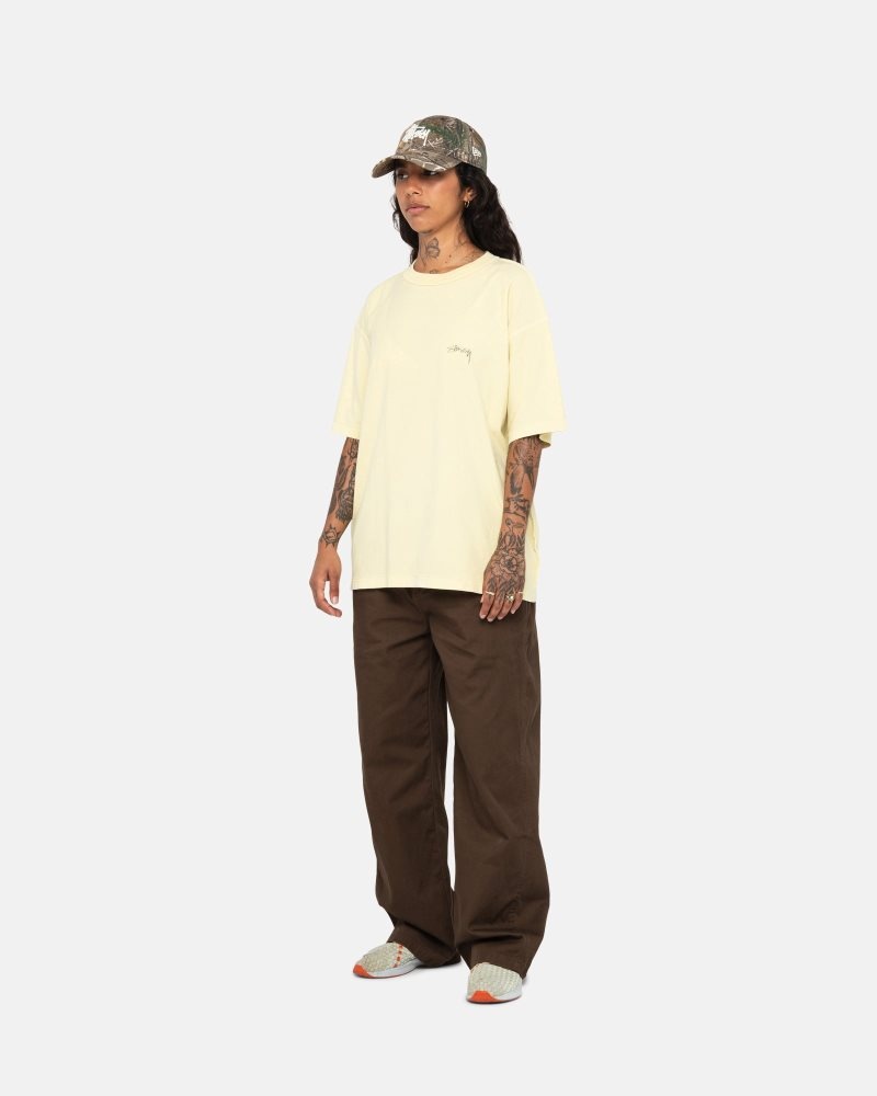 T Shirts Stussy Lazy Jaune | QXP-6992429