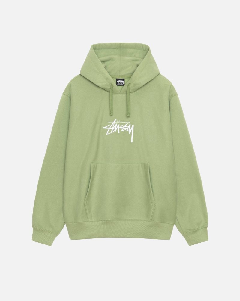 Sweat a Capuche Stussy Stock Logo Applique Moss | KZR-6450868