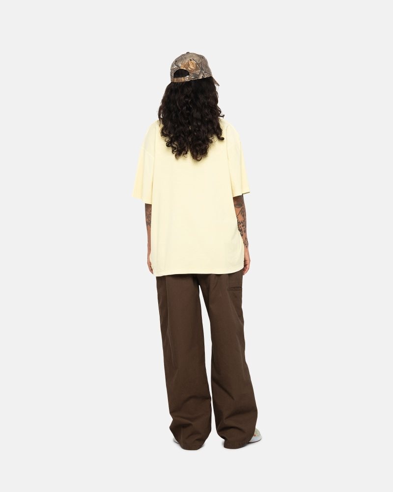 T Shirts Stussy Lazy Jaune | QXP-6992429