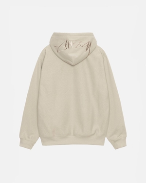 Sweat a Capuche Stussy Back Applique Kaki | JUS-6508248