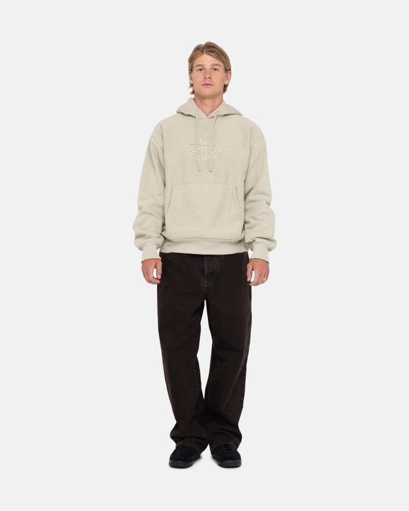 Sweat a Capuche Stussy Basic Applique Kaki | GUR-6591580