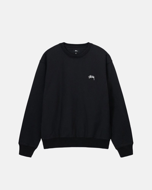 Sweat Stussy Stock Logo Crew Noir | QMH-0730226