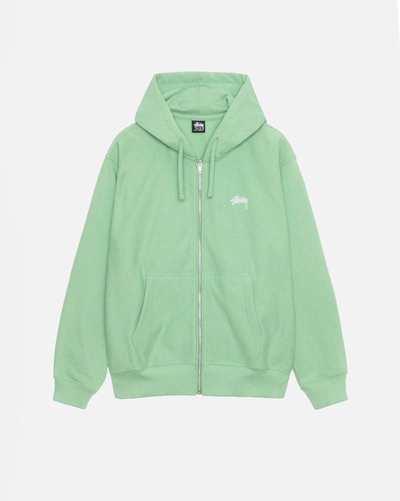 Sweat a Capuche Stussy Stock Logo Zip Vert | XST-8534860