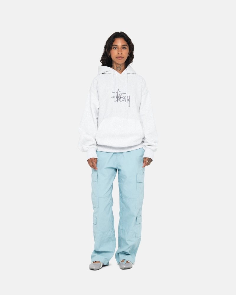 Sweat a Capuche Stussy Basic Applique Ash Heather | HRC-2799778