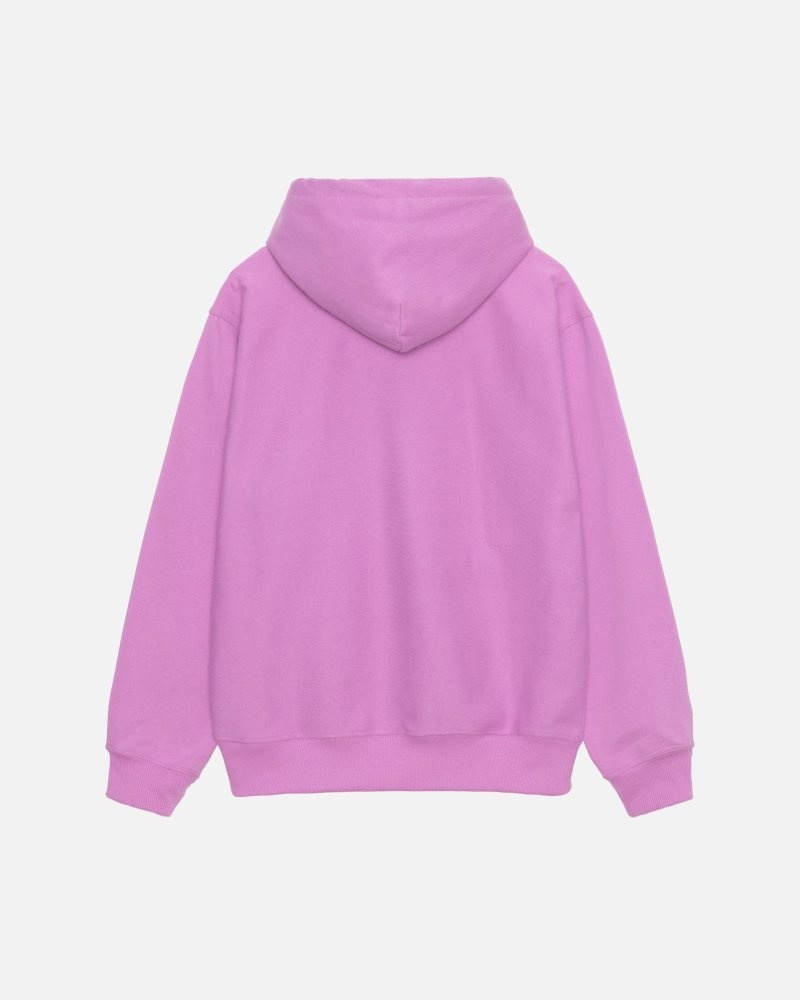 Sweat a Capuche Stussy Stock Logo Zip Violet | BJX-5681894