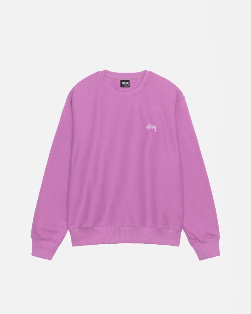 Sweat Stussy Stock Logo Crew Violet | OEE-7963515