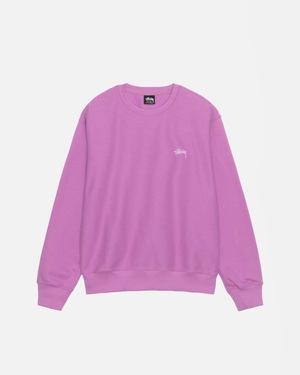 Sweat Stussy Stock Logo Crew Violet | OEE-7963515